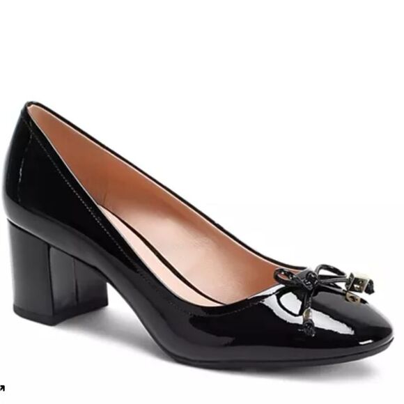 BRAND NEW KATE SPADE NEW YORK WOMEN'S BEV BOW PATENT LEATHER BLOCK HEEL - Picture 5 of 15